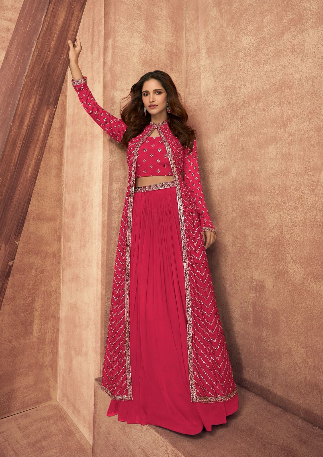 Women traditional Indian long skirt with jacket wedding dresses