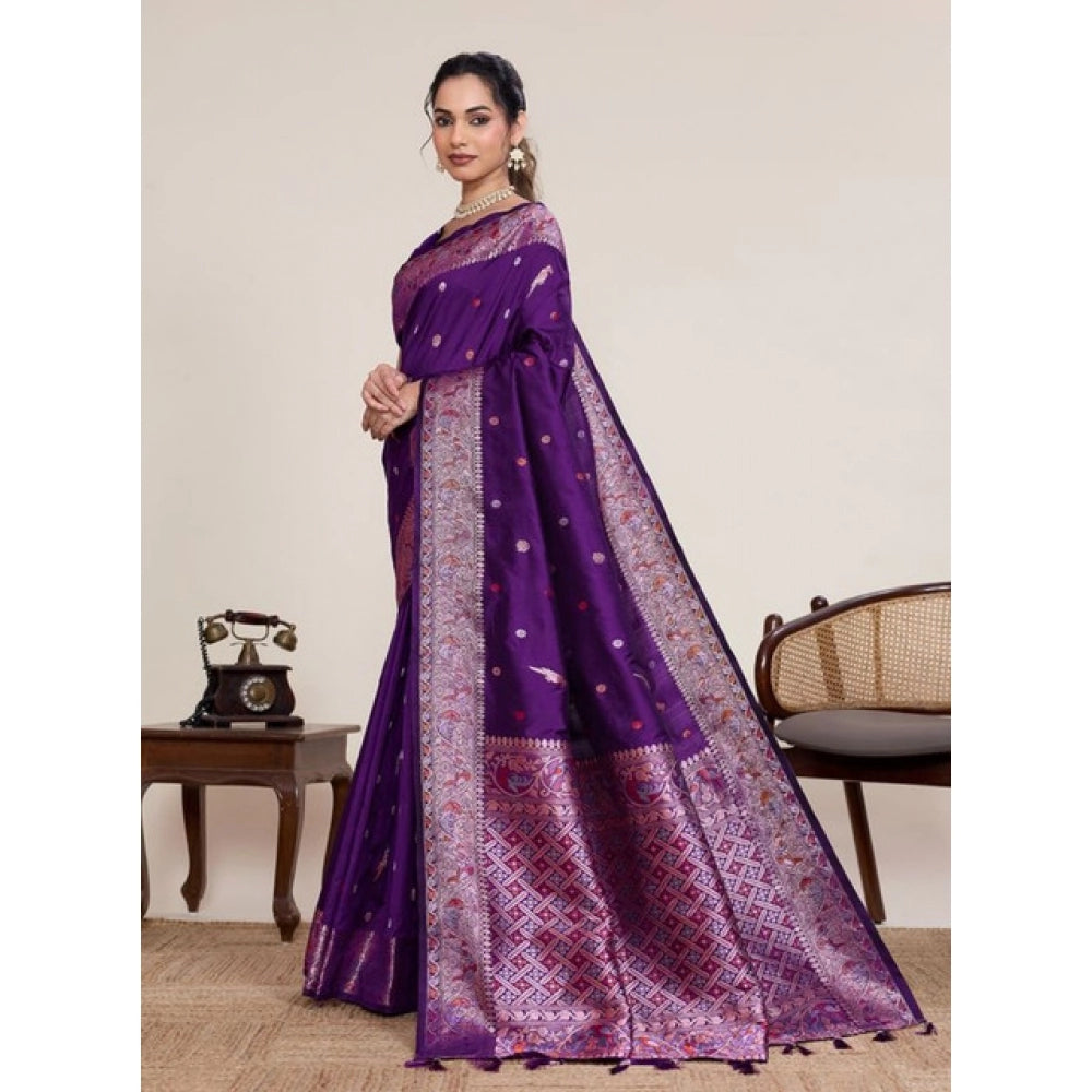 Women traditional jacquard woven saree for wedding, festivals and events women clothing
