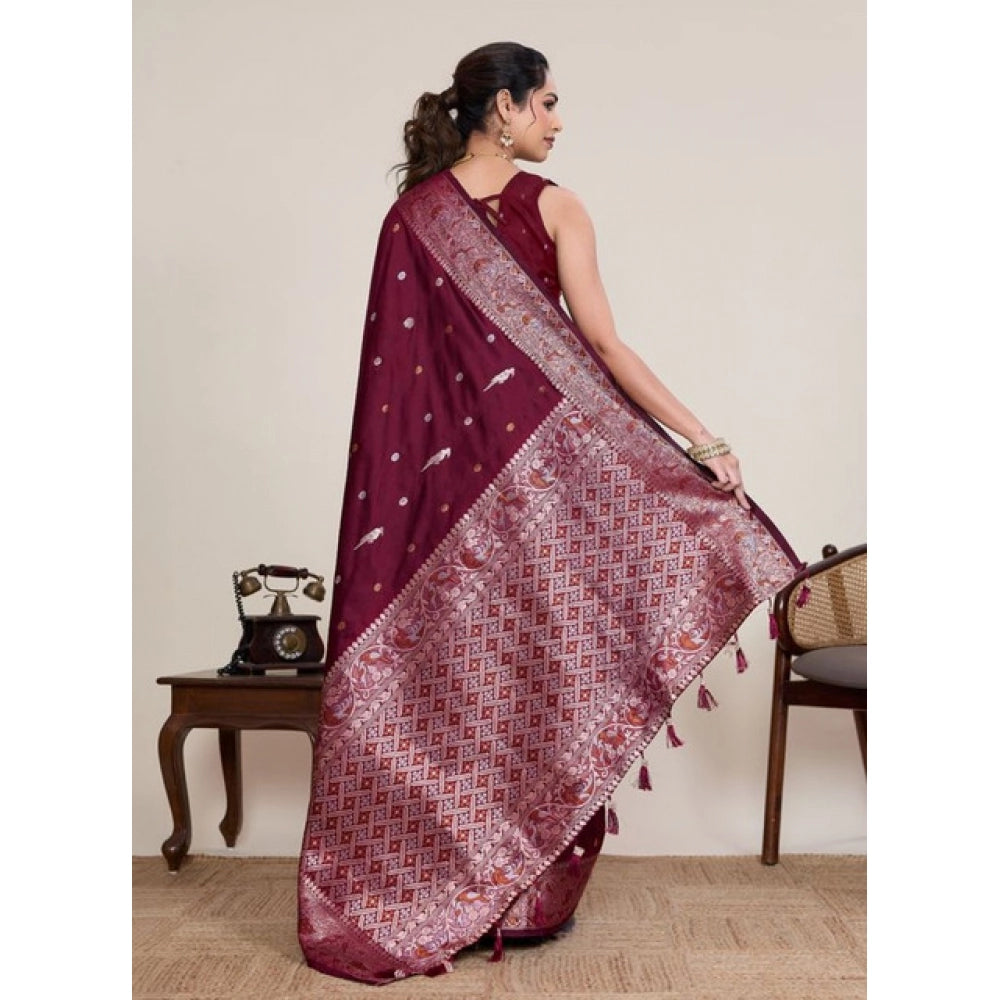 Women traditional jacquard woven saree for wedding, festivals and events women clothing