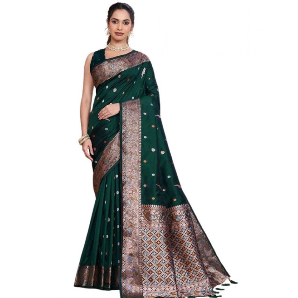 Women traditional jacquard woven saree for wedding, festivals and events women clothing
