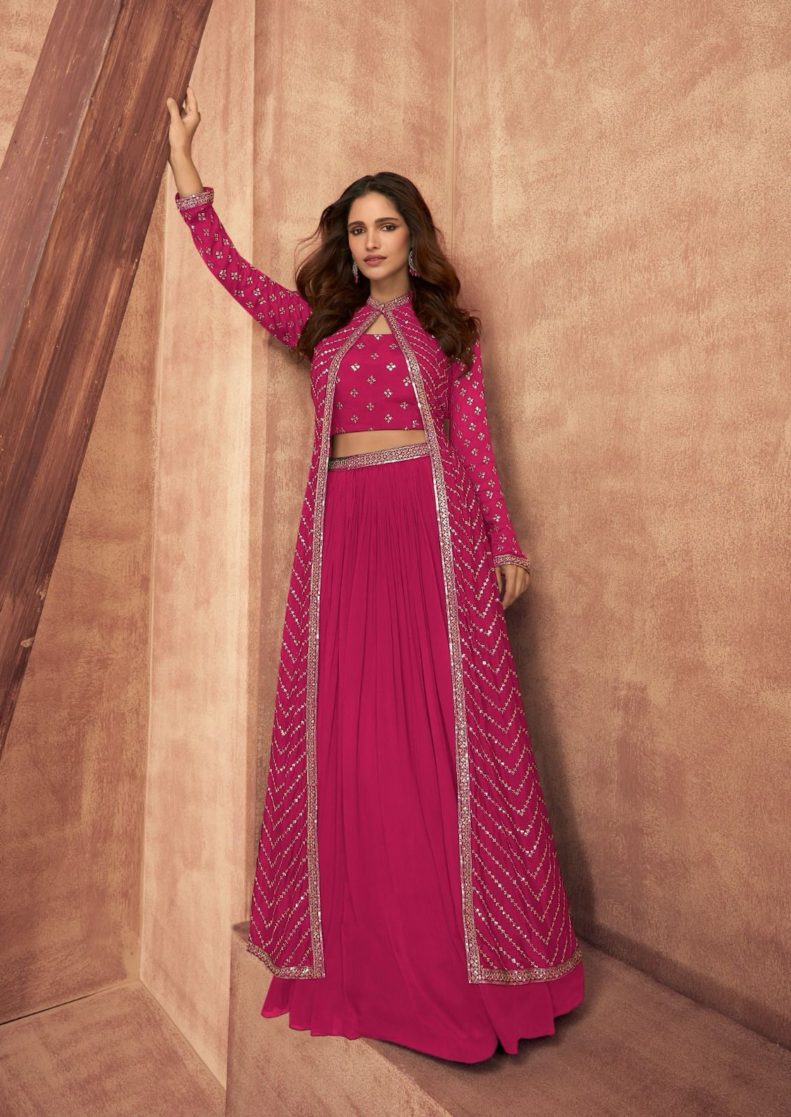 Women traditional Indian long skirt with jacket wedding dresses