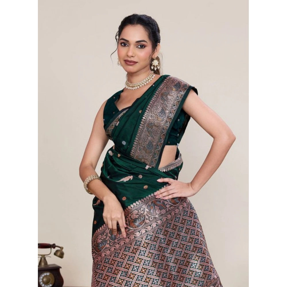 Women traditional jacquard woven saree for wedding, festivals and events women clothing
