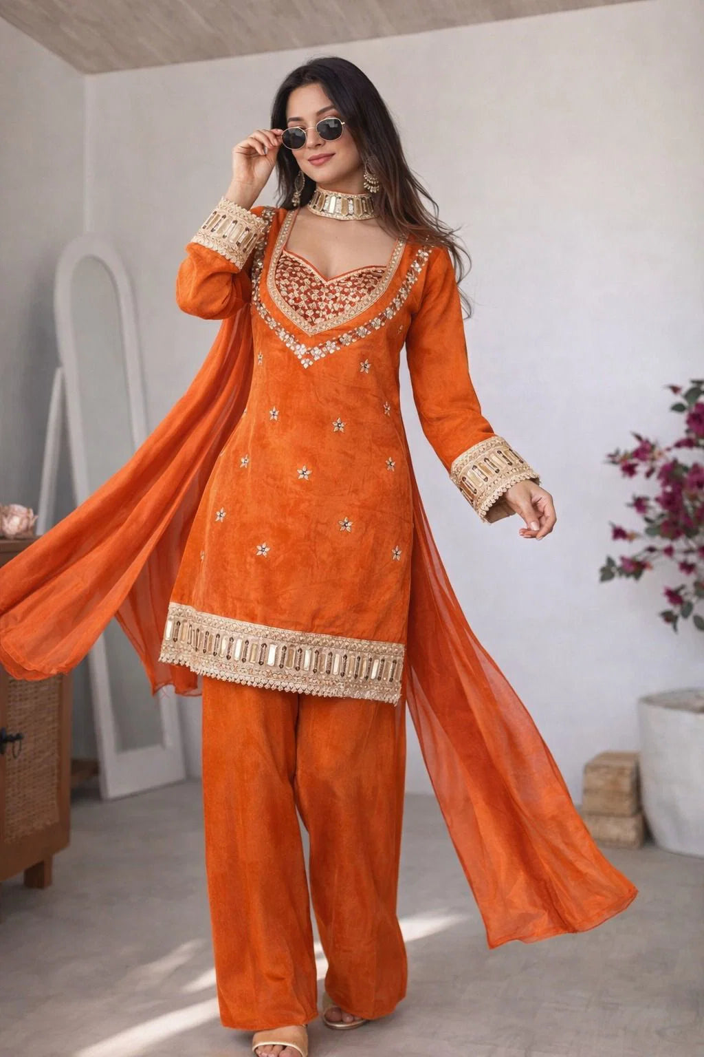 Women traditional silk suit dress party wear ethnic style dresses
