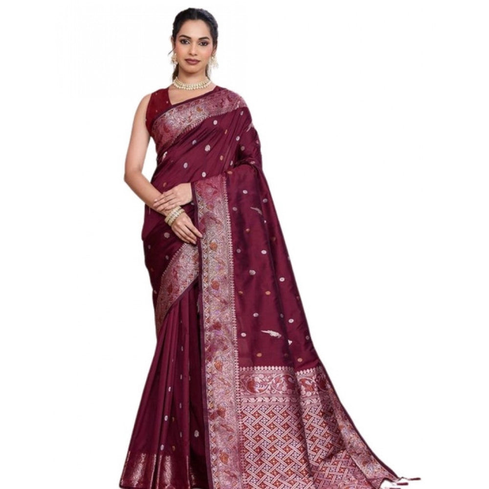 Women traditional jacquard woven saree for wedding, festivals and events women clothing