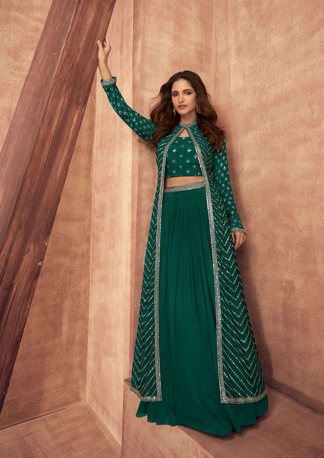 Women traditional Indian long skirt with jacket wedding dresses