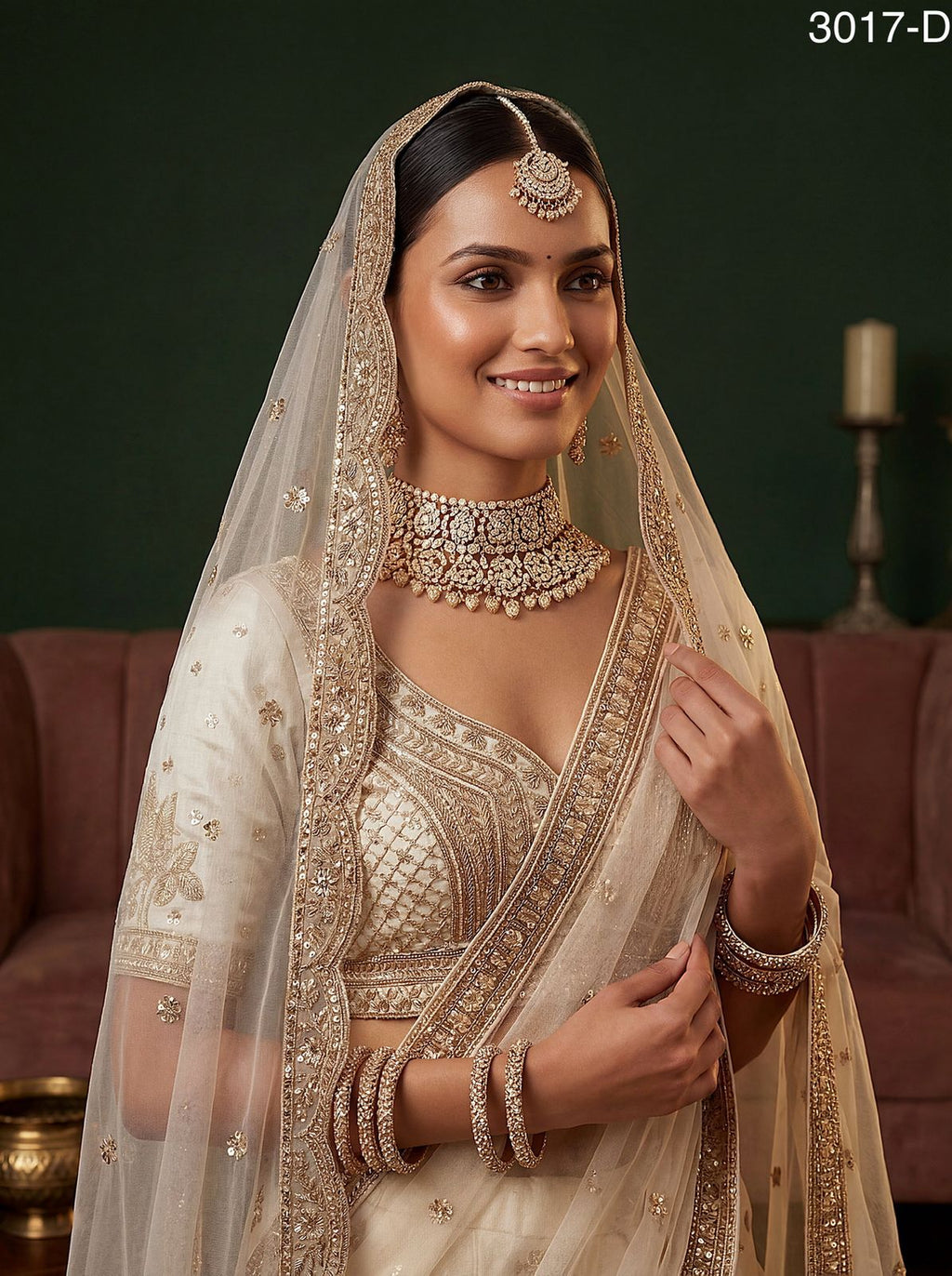 Women Indian traditional wedding lehenga choli with net dupatta long dress