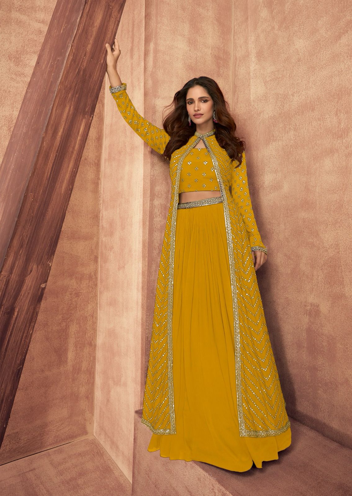 Women traditional Indian long skirt with jacket wedding dresses