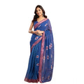 Women's Faux Linen Printed Ready to wear Saree With Unstitched Blouse