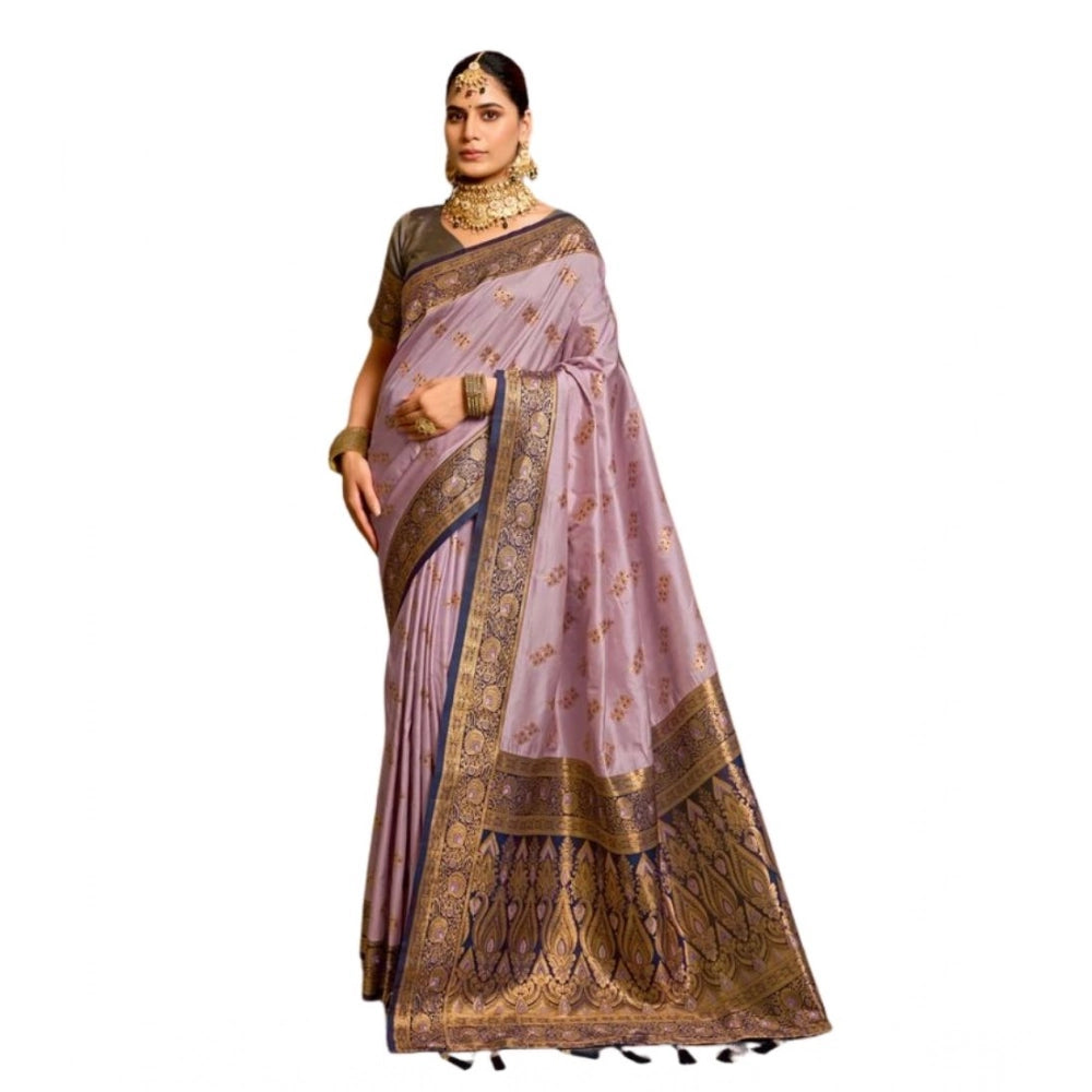 Women silk blend saree booti work ready to wear Indian traditional saree