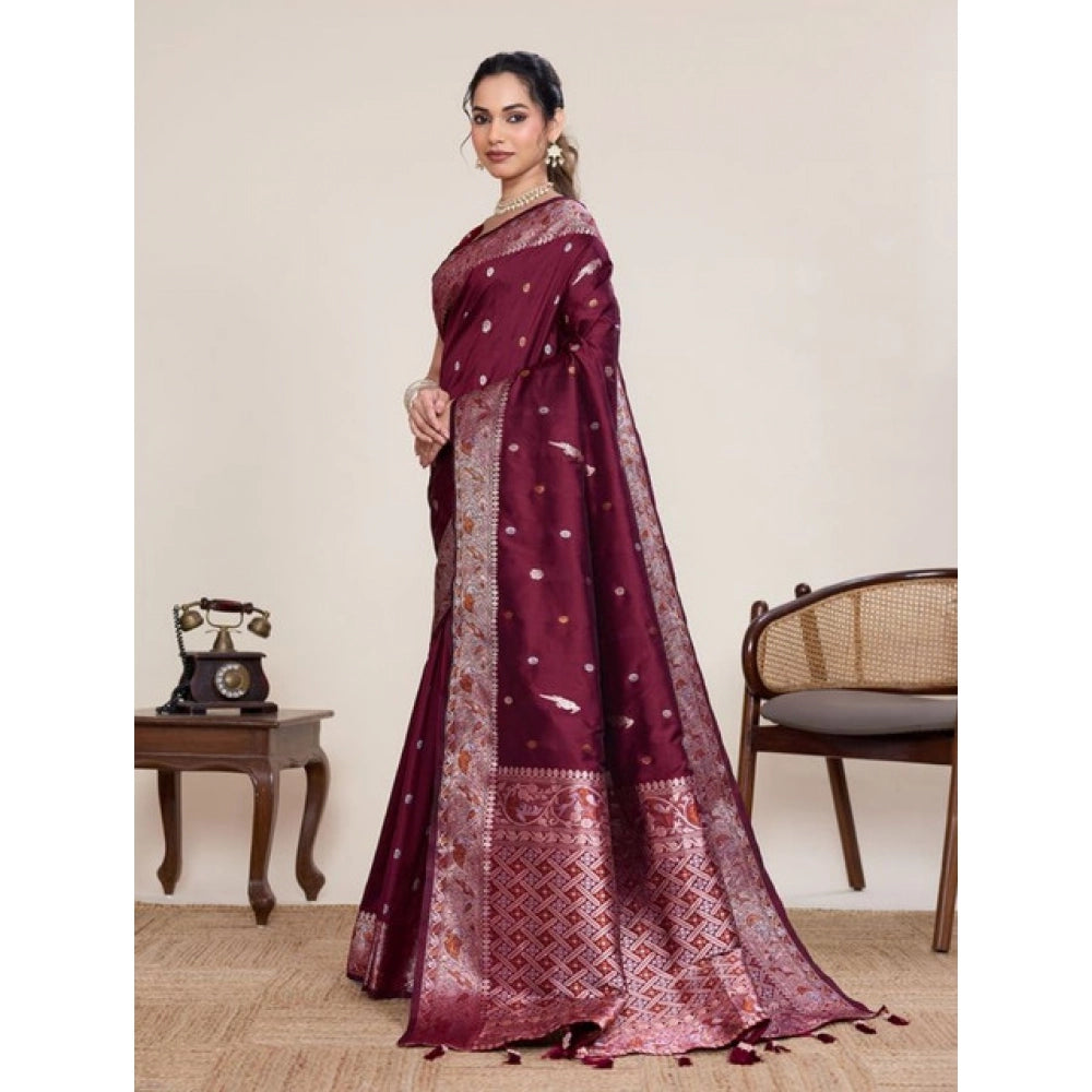 Women traditional jacquard woven saree for wedding, festivals and events women clothing