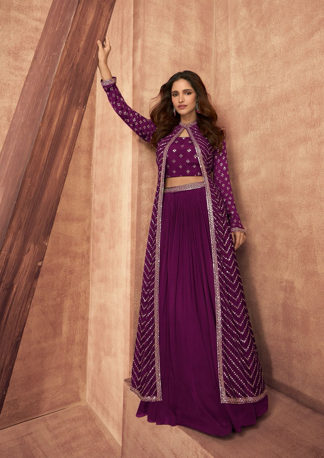 Women traditional Indian long skirt with jacket wedding dresses