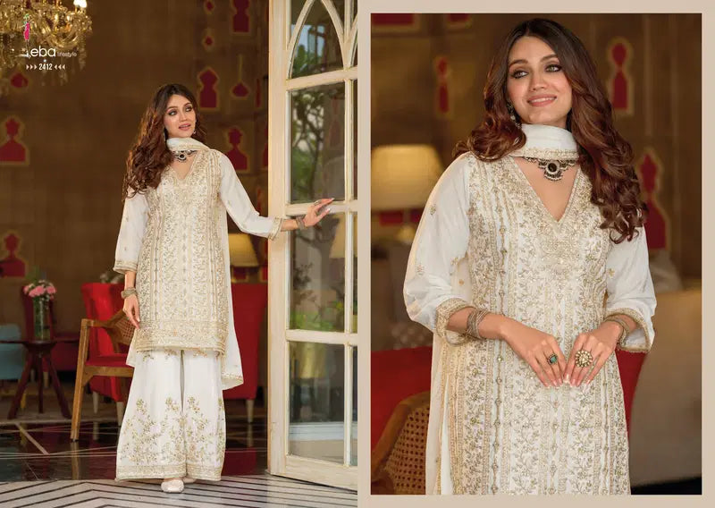 Women traditional chinon embroidered salwar suit set
